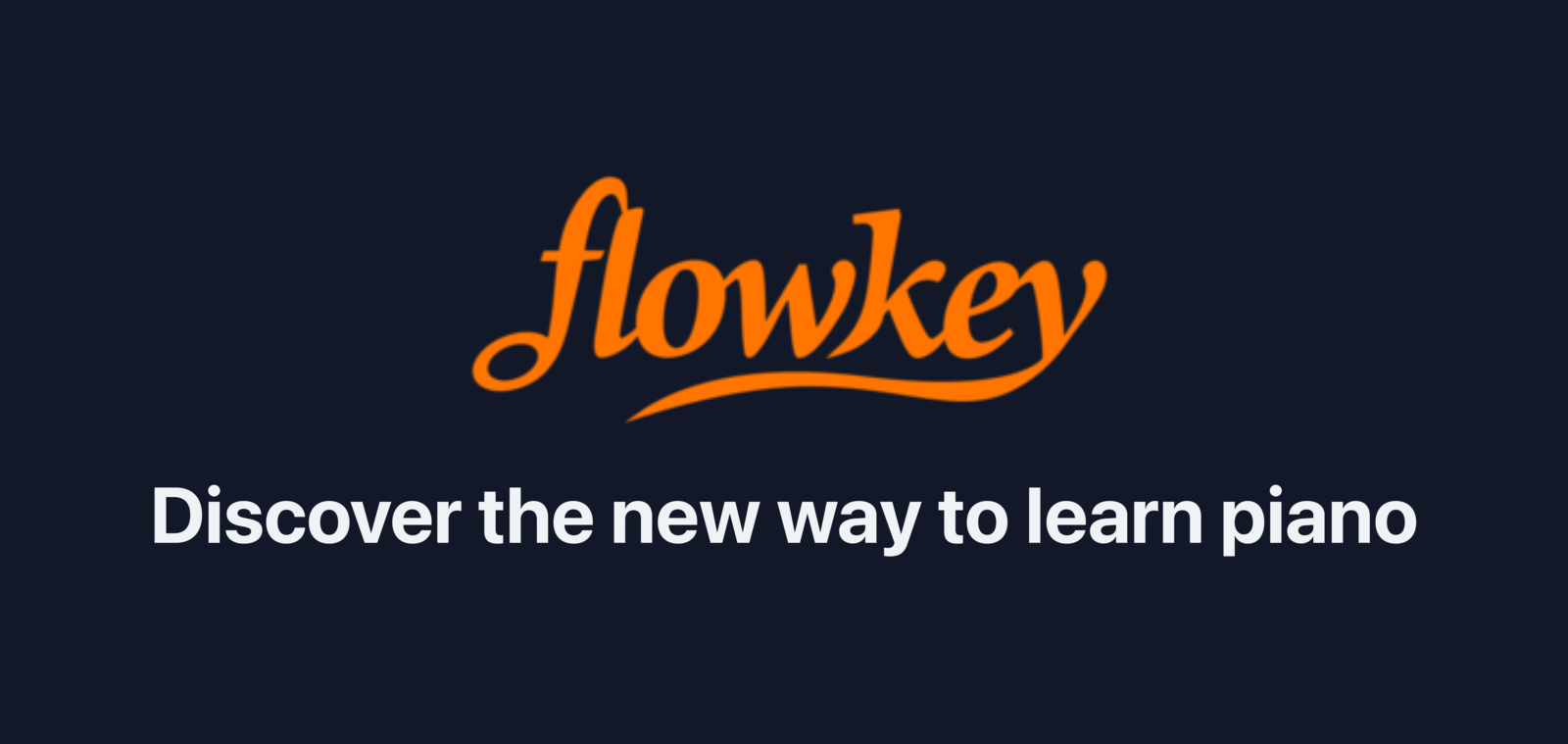 Logo flowkey orange sur fond sombre